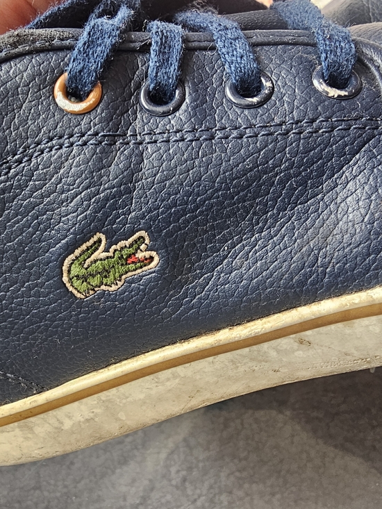 Lacoste Other - Lacoste Kids Navy Leather Sneaker with Green Croc Patch